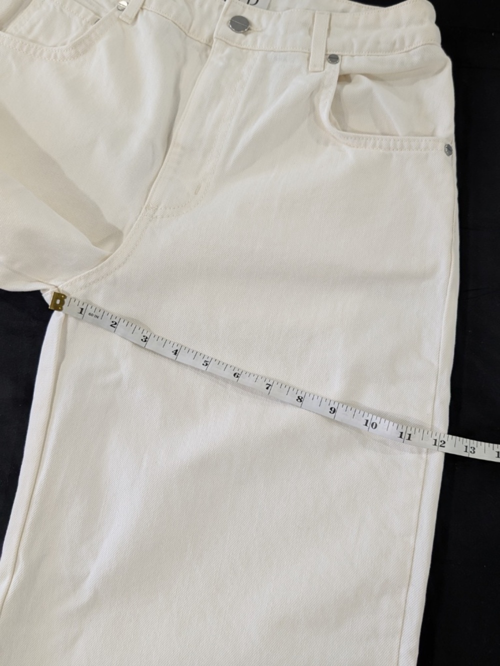 TWP Boxy Relaxed Denim Shorts White Size 24 Bermuda Straight Leg NWT $395 - Picture 11 of 14